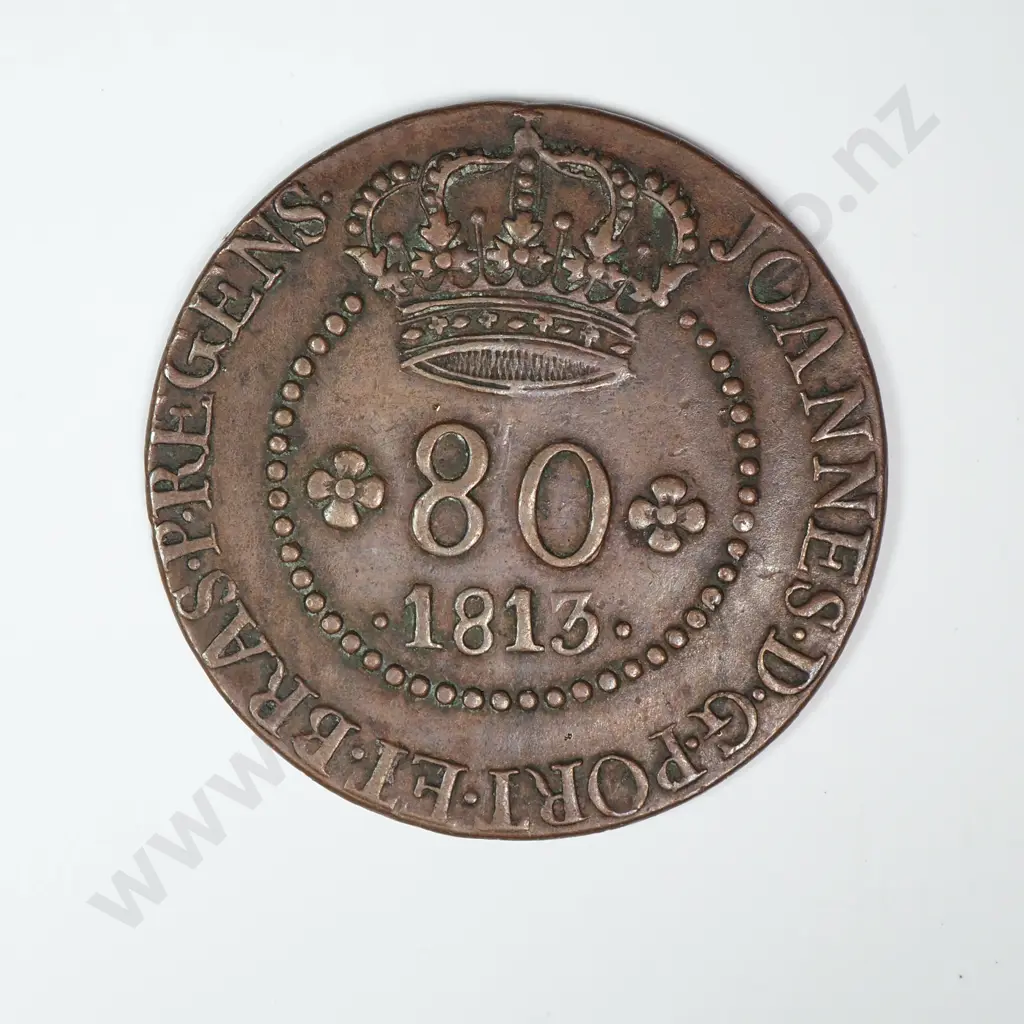 1813 Brazil 80 Reis - Better Grade Image 1++