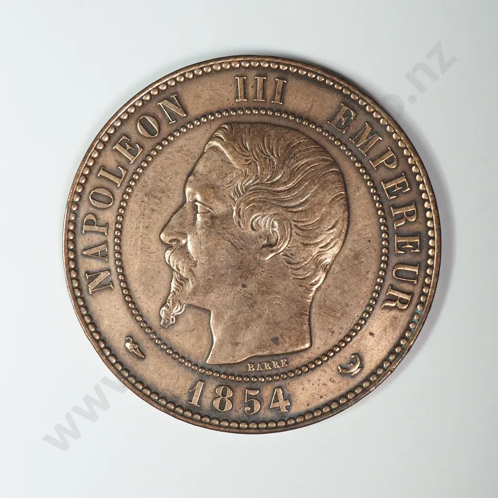 1854 France 10 Centimes - Bourse Visit Commemorative - Cleaned Image 1++