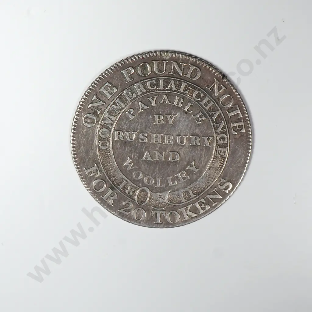 1811 Bliston Silver Token - One Pound Note - Bette Grade Image 1++