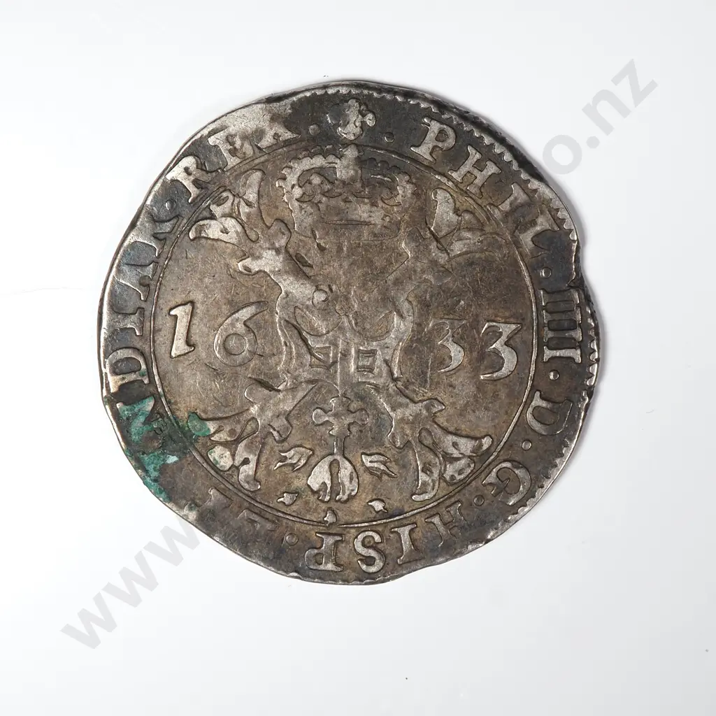 1633 Spanish Netherland Patagon Silver Coin Image 1++