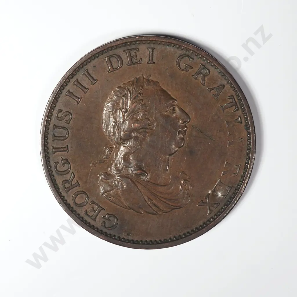 1799 United Kingdom Half Penny - Better Grade - Error Coin Image 1++