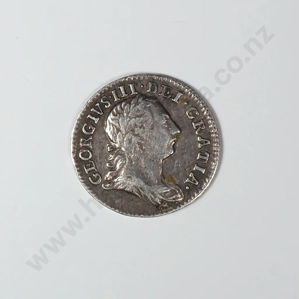 1766 United Kingdom Silver Two Pence Coin - Better Grade Image 1++