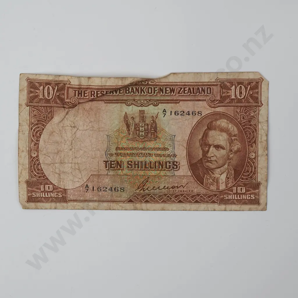 Wilson Ten Shilling Banknote - Circulated Image 1++