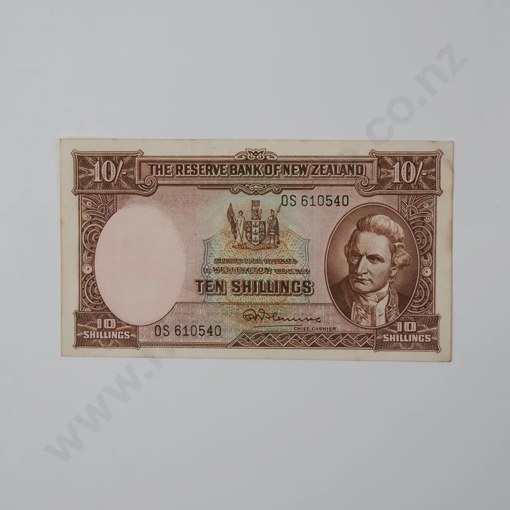 Early Fleming 10 Shilling Banknote (2nd Prefix ) Better Grade Image 1++