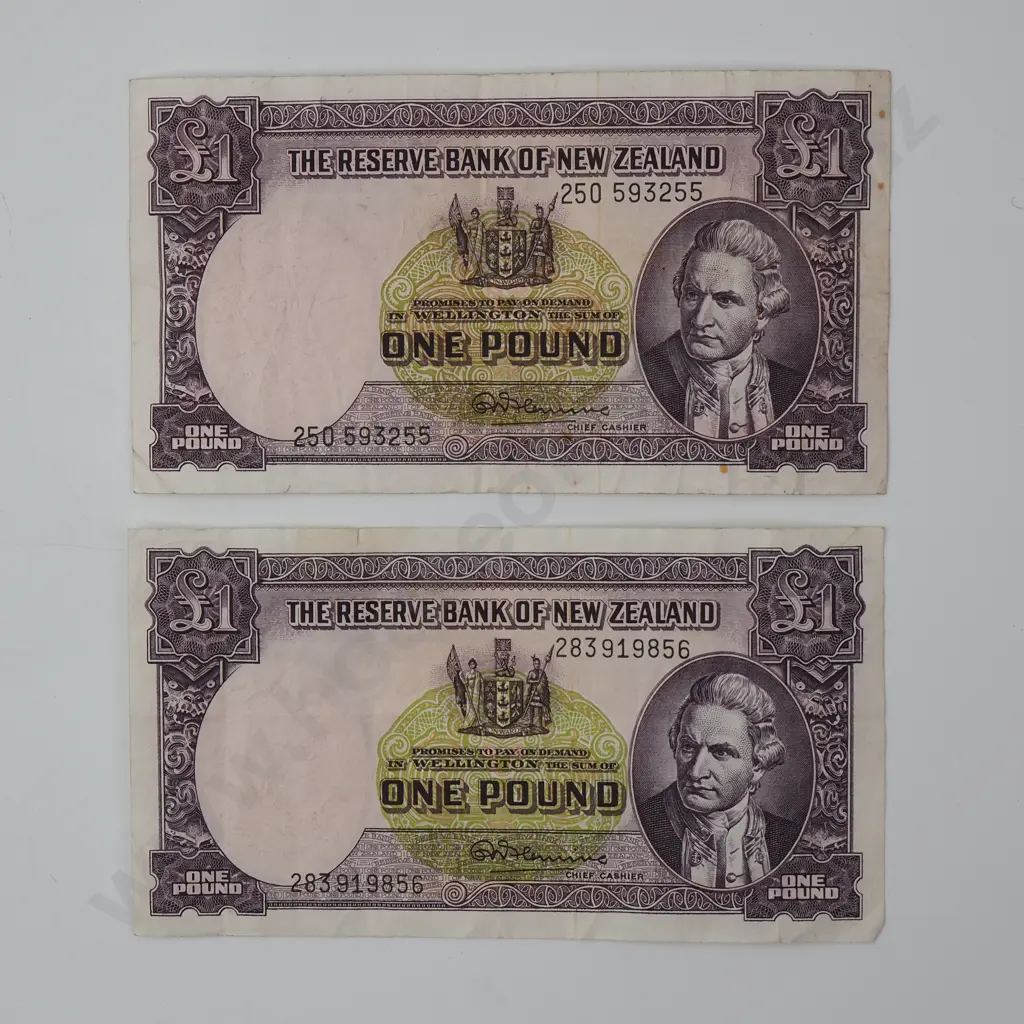 Two Fleming One Pound Banknotes Image 1++