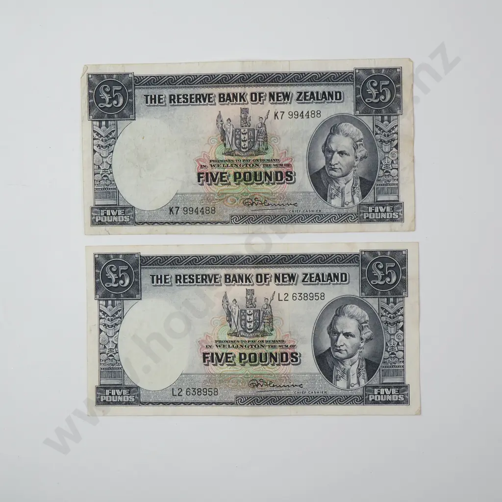 Two Five Pound Fleming Banknotes Image 1++