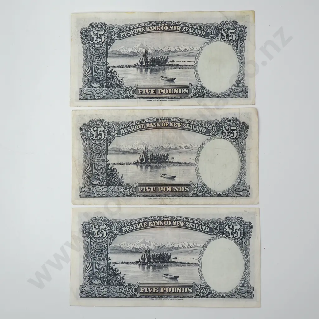 Three Five Pound Fleming Banknotes Image 1++