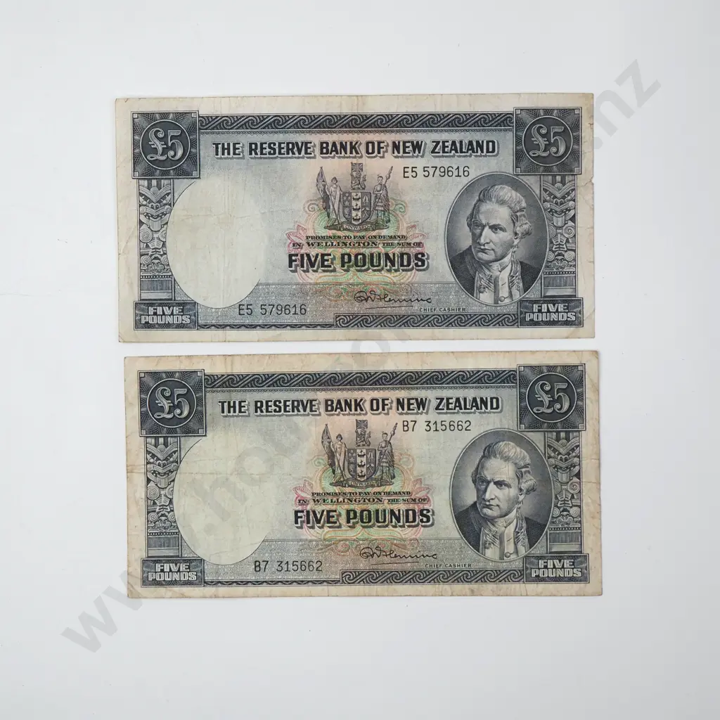 Two Five Pound Fleming Banknotes Image 1++