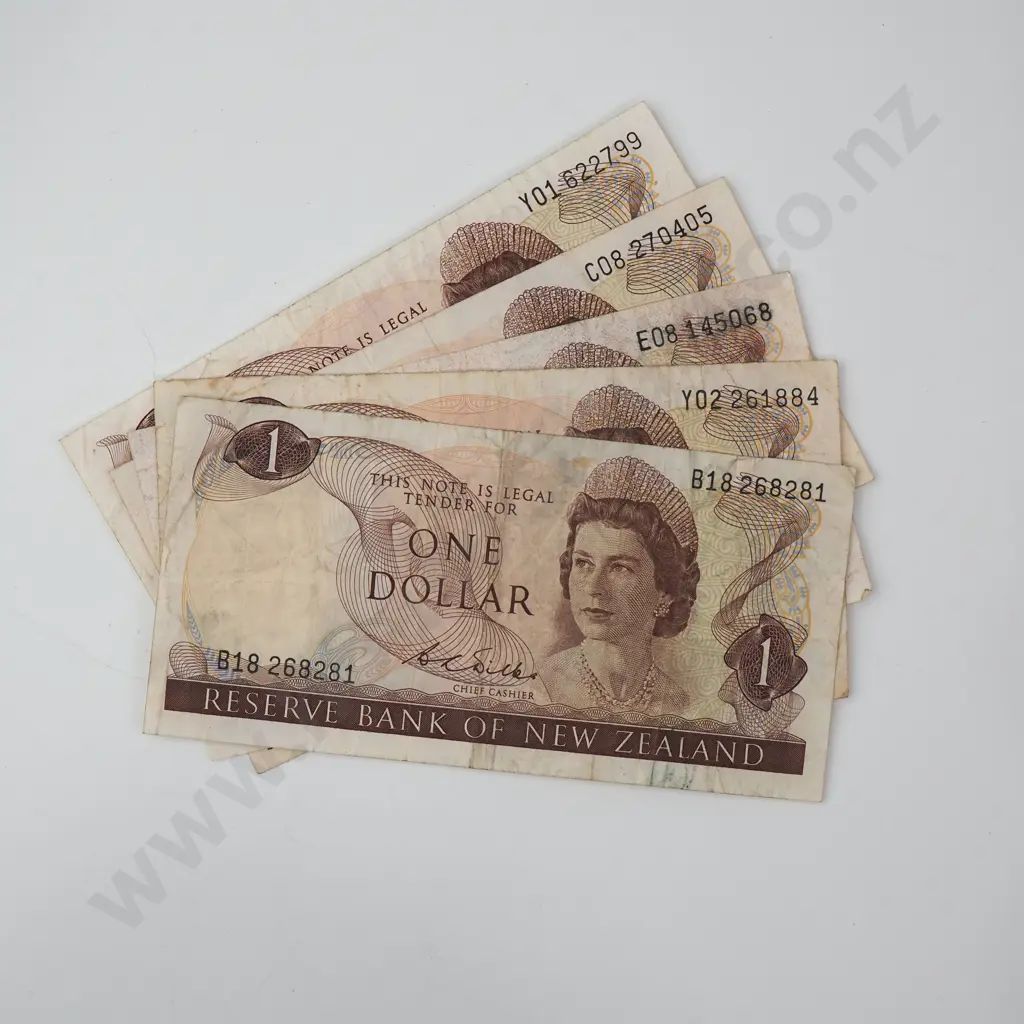 Five Wilks One Dollar Banknotes Image 1++