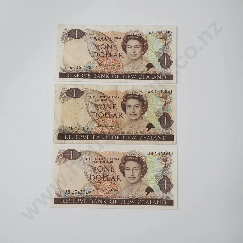 Three Hardie Type Two One Dollar Star Notes -AB Prefix Image 1++