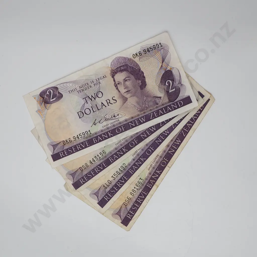 Four Wilks Two Dollar Banknotes Image 1++