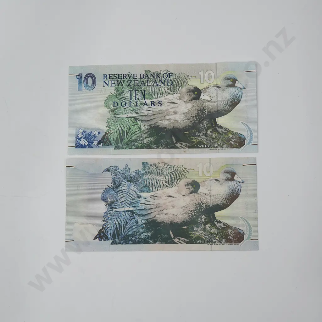 Two Brash Ten Dollar Banknotes - One Fist Prefix Image 1++