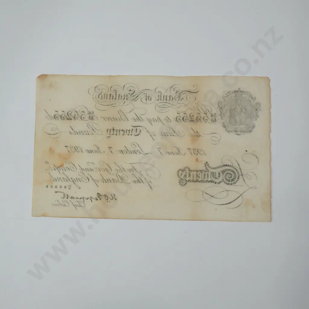 United Kingdom Twenty Pound Banknote - Likely Operation Bernhard Forgery Image 1++