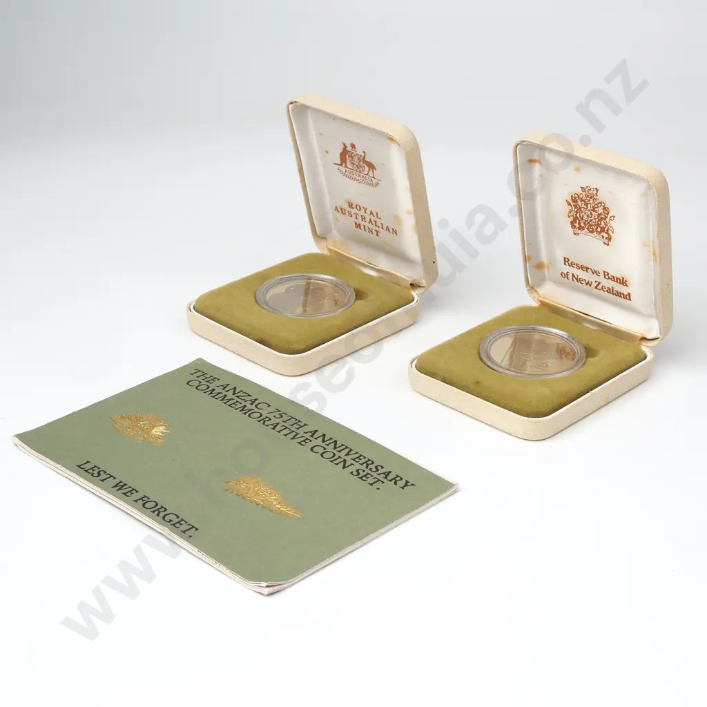 ANZAC 75th Anniversary Commemorative Coin Set - 1990 Image 1++