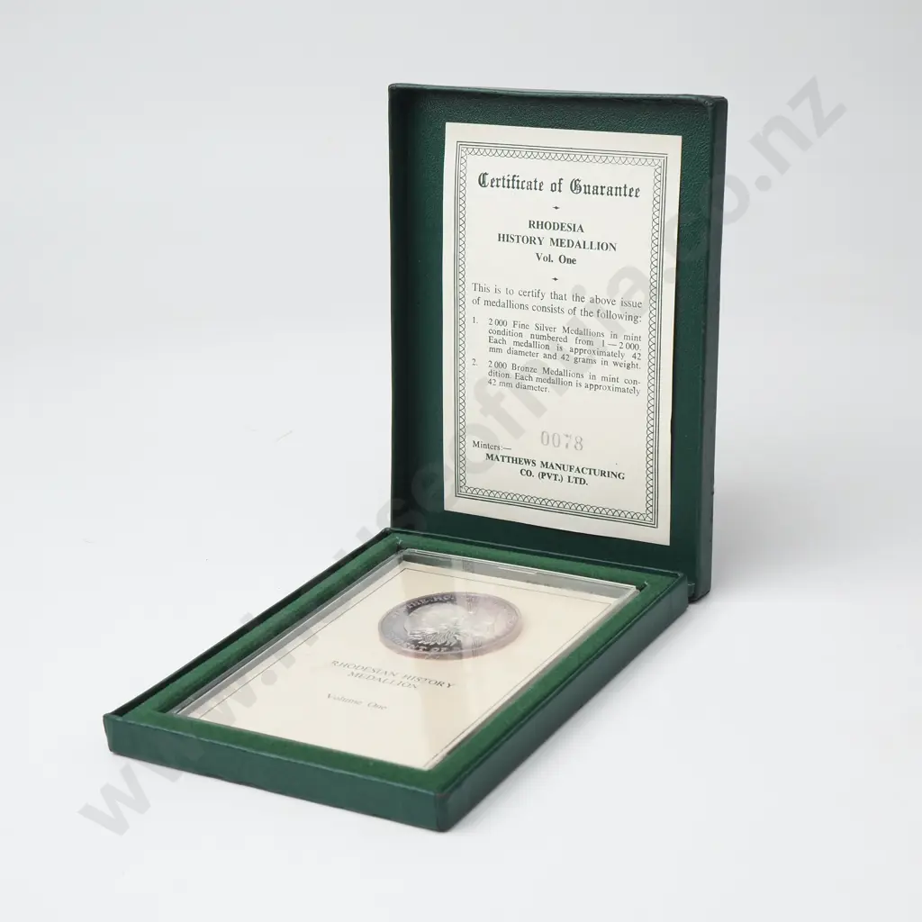 Rhodesia History Medallion - 42 Grams of Fine Silver Image 1++