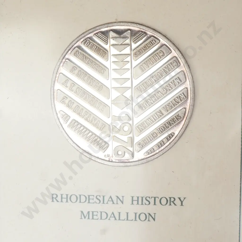 Rhodesia History Medallion - 42 Grams of Fine Silver Image 1++