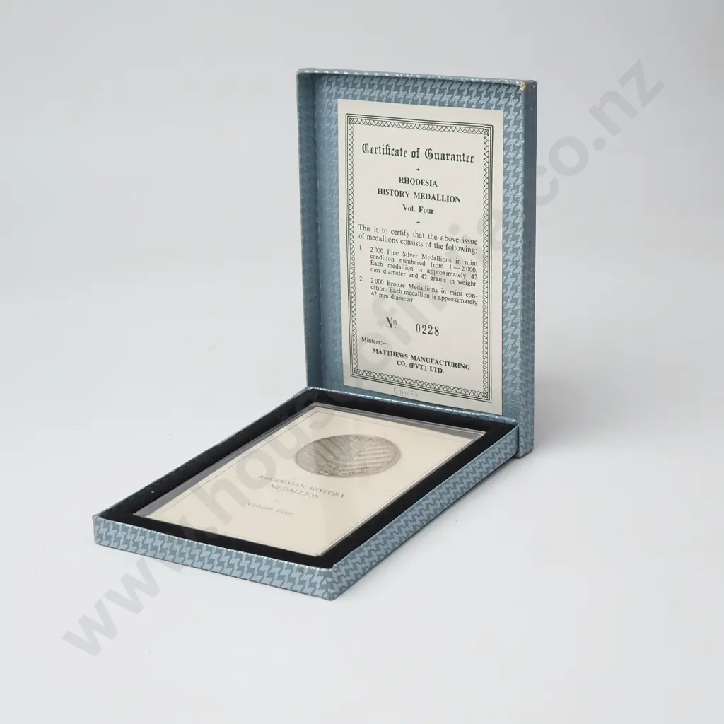 Rhodesia History Medallion - 42 Grams of Fine Silver Image 1++