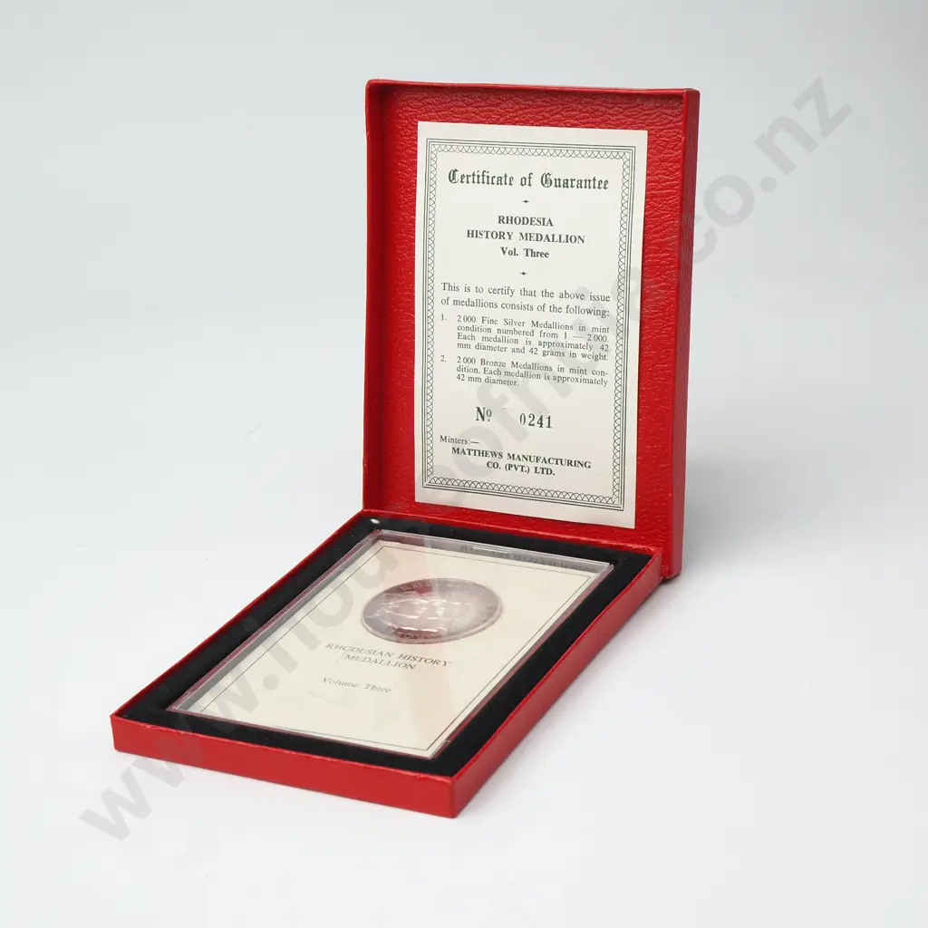 Rhodesia History Medallion - 42 Grams of Fine Silver Image 1++