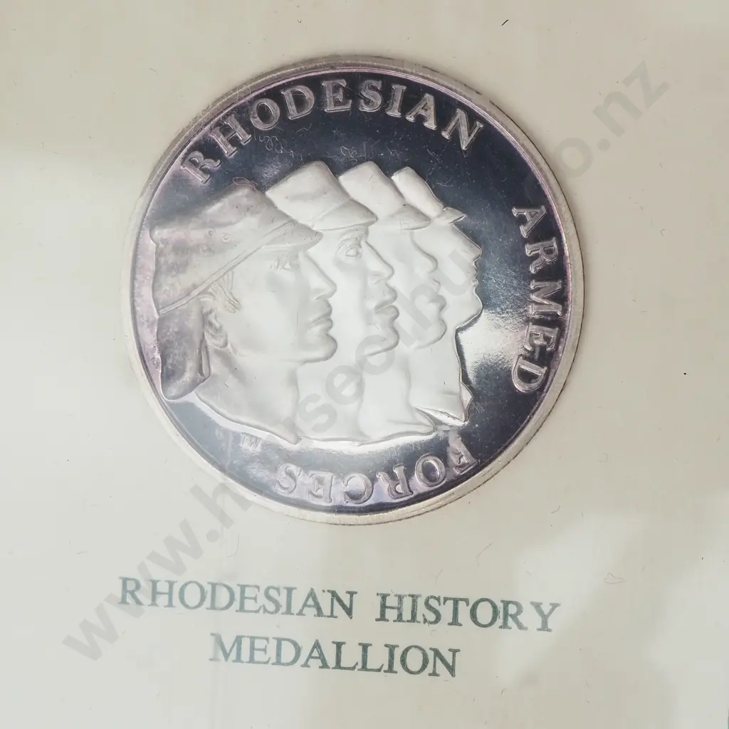 Rhodesia History Medallion - 42 Grams of Fine Silver Image 1++