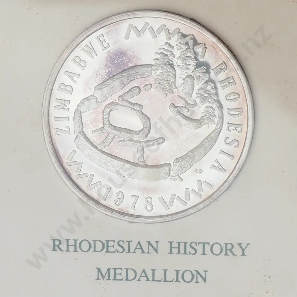 Rhodesia History Medallion - 42 Grams of Fine Silver Image 1++