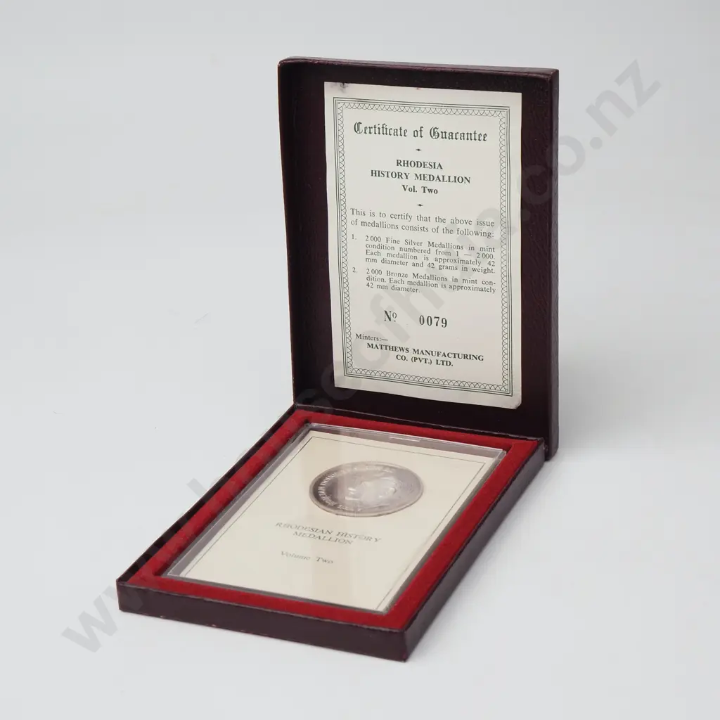 Rhodesia History Medallion - 42 Grams of Fine Silver Image 1++