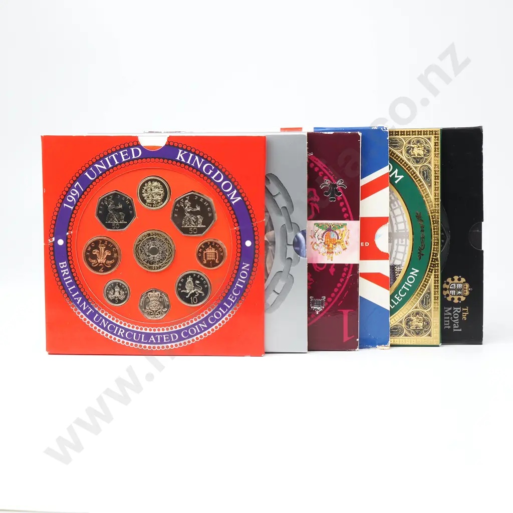 Six UK UNC Coin Sets Image 1++