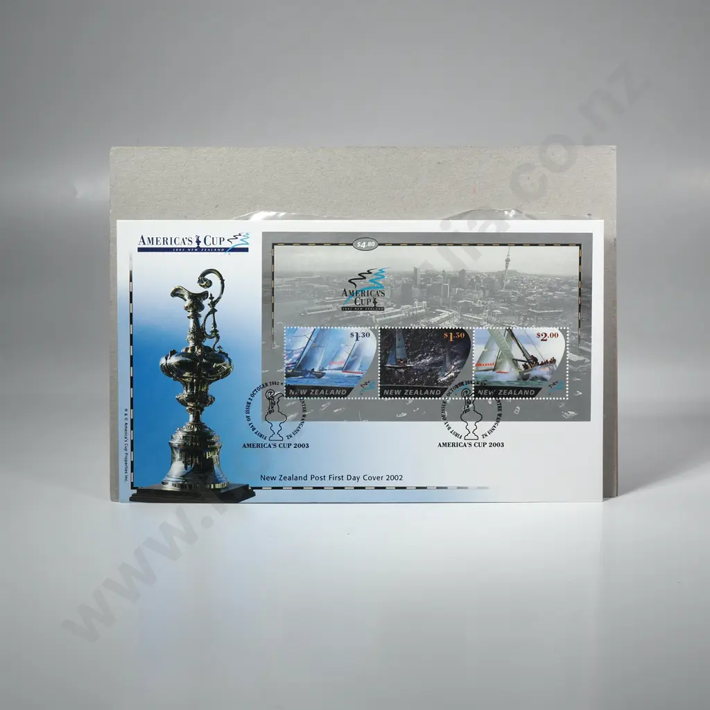 NZ Post First Day Cover America's Cup 2002 & Six Best of 2002 New Zealand Stamps Image 1++