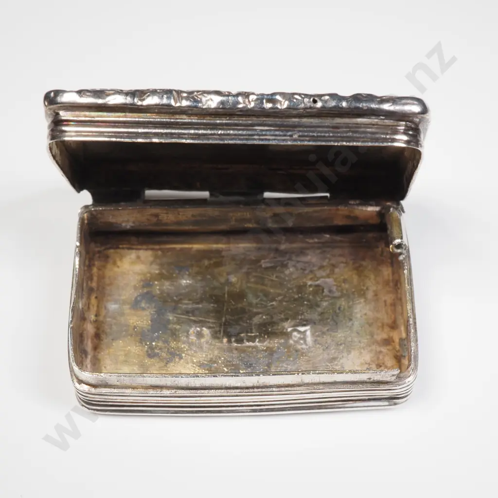 Sterling Silver Vinaigrette w Allover Engraving, Marks Indecipherable  (Birm ), Hinges Damaged Image 1++