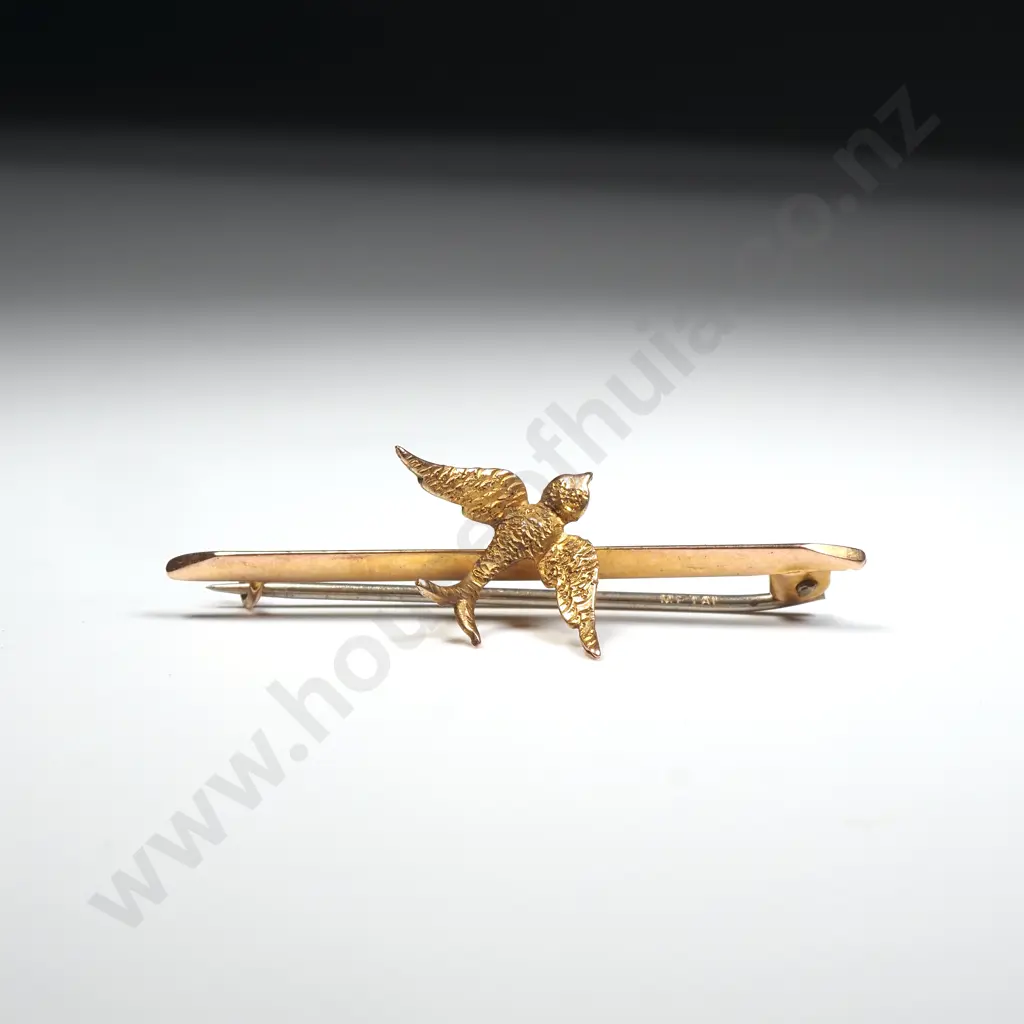 Antique 9ct Gold Dove Brooch w English Hallmarks in Antique Case Image 1++
