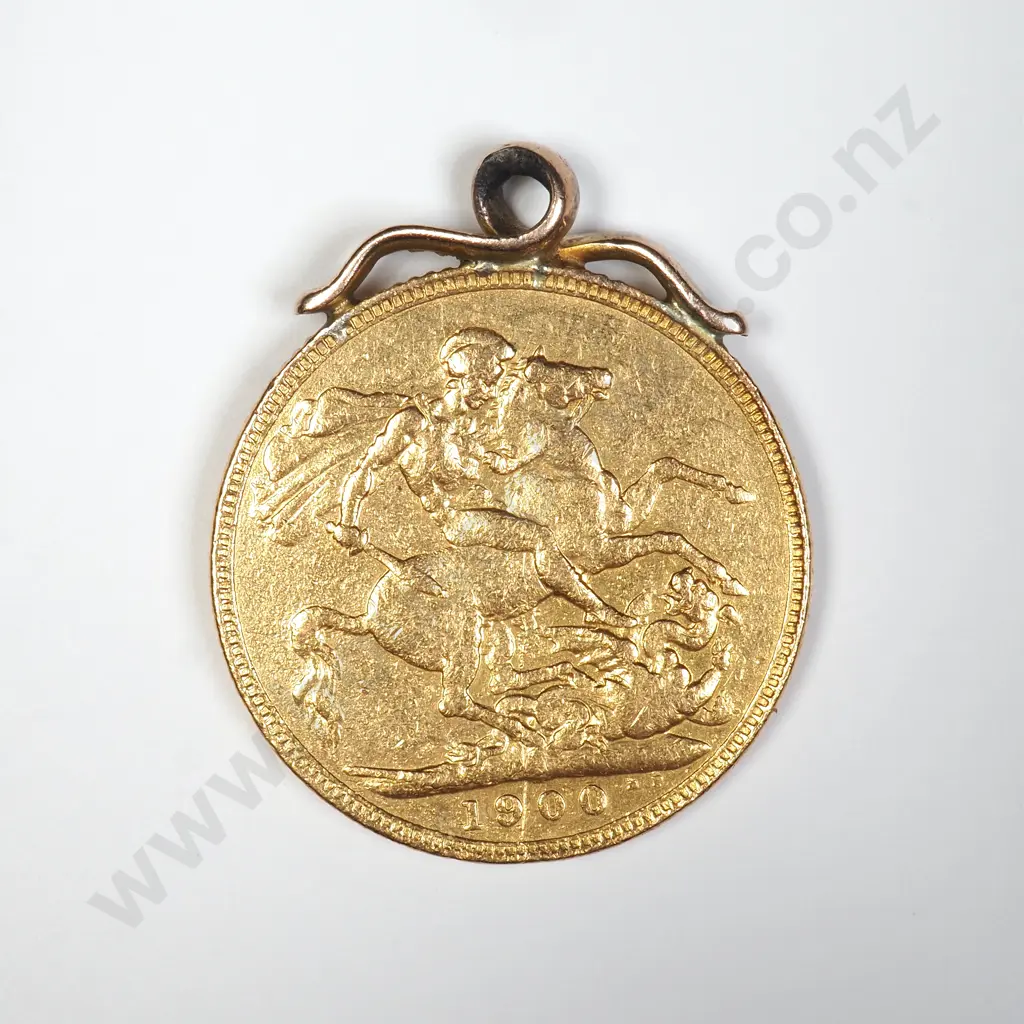 Antique Full 1900 Sovereign Pendant Image 1++