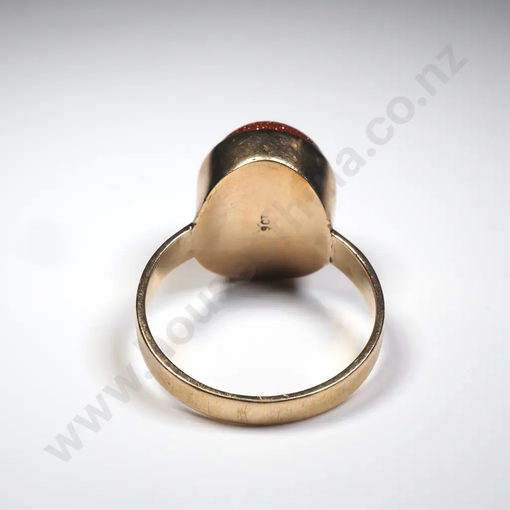 Vintage 9ct Gold & Goldstone Ring Image 1++