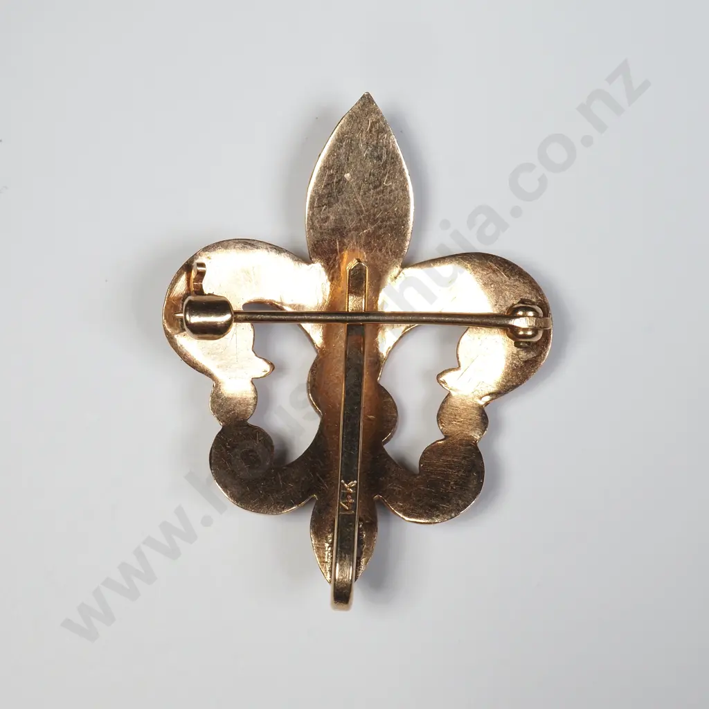 Vintage 14ct Gold & Enamel Brooch / Pendant HOlder Image 1++