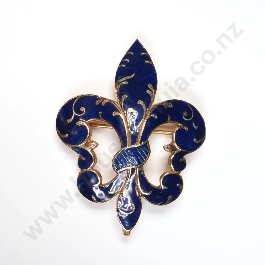Vintage 14ct Gold & Enamel Brooch / Pendant HOlder Image 1++
