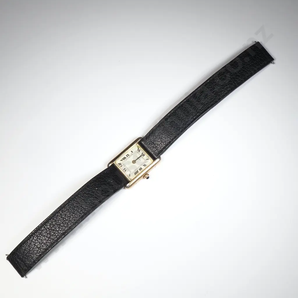 Vintage Sterling SIlver Gilt Cartier Ladies Wristwatch Image 1++