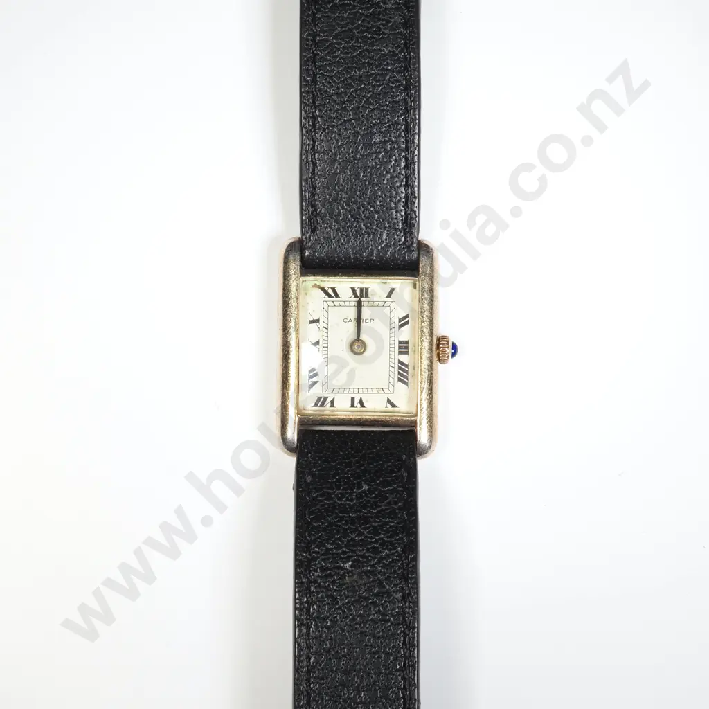 Vintage Sterling SIlver Gilt Cartier Ladies Wristwatch Image 1++