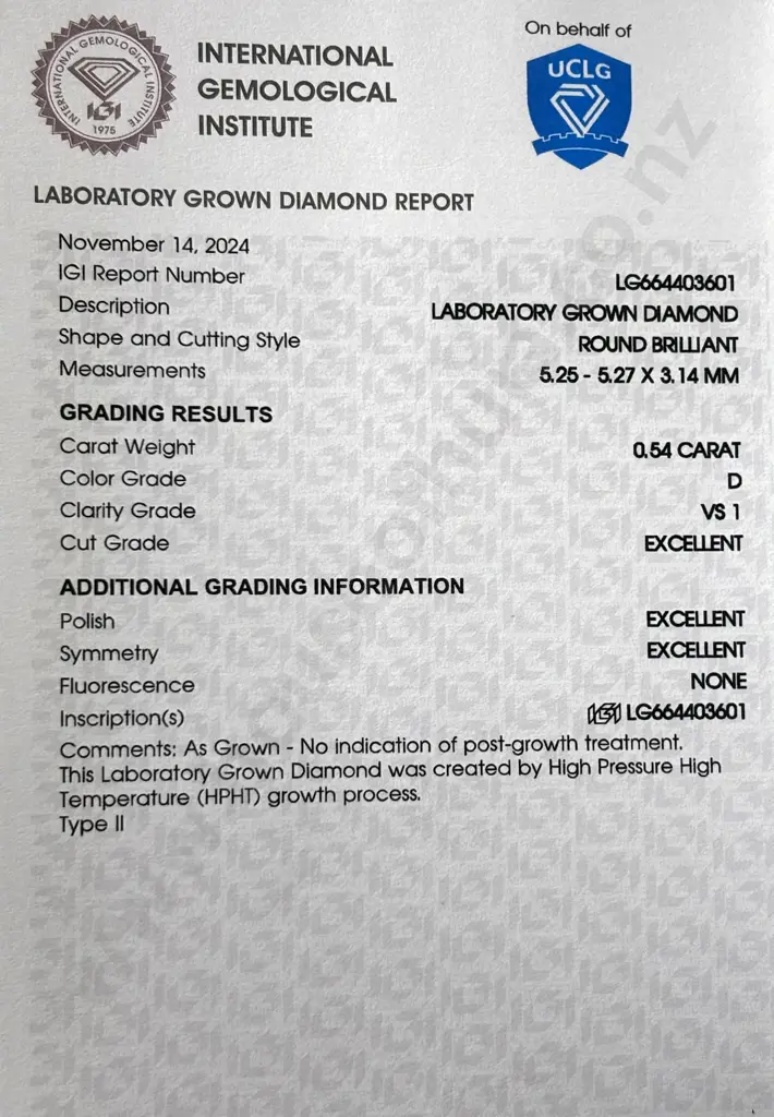 18ct Gold Half Carat Diamond Ring w IGI Certificate Image 1++