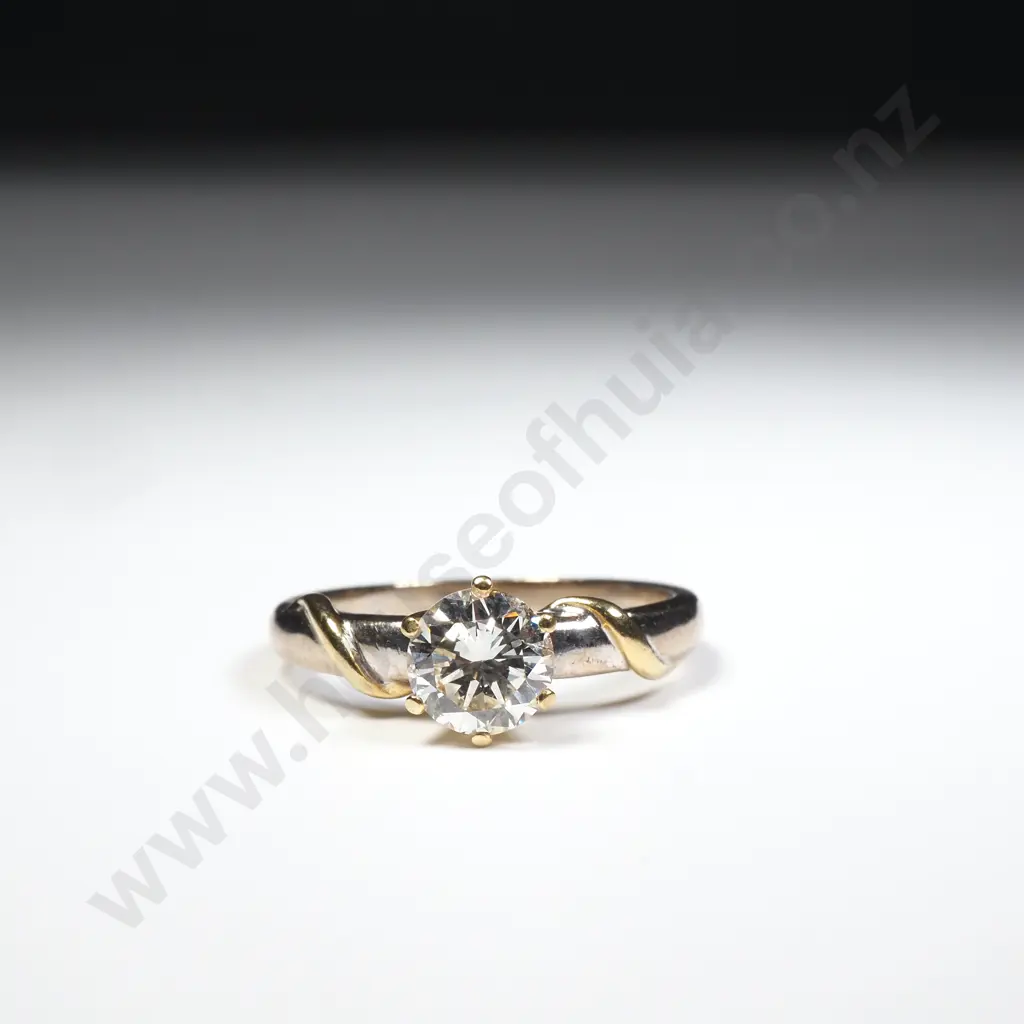 18ct Gold Modern Diamond Solitaire Ring w Valuation for $7,850 Image 1++