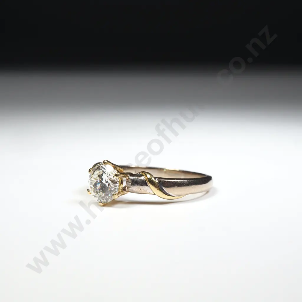 18ct Gold Modern Diamond Solitaire Ring w Valuation for $7,850 Image 1++