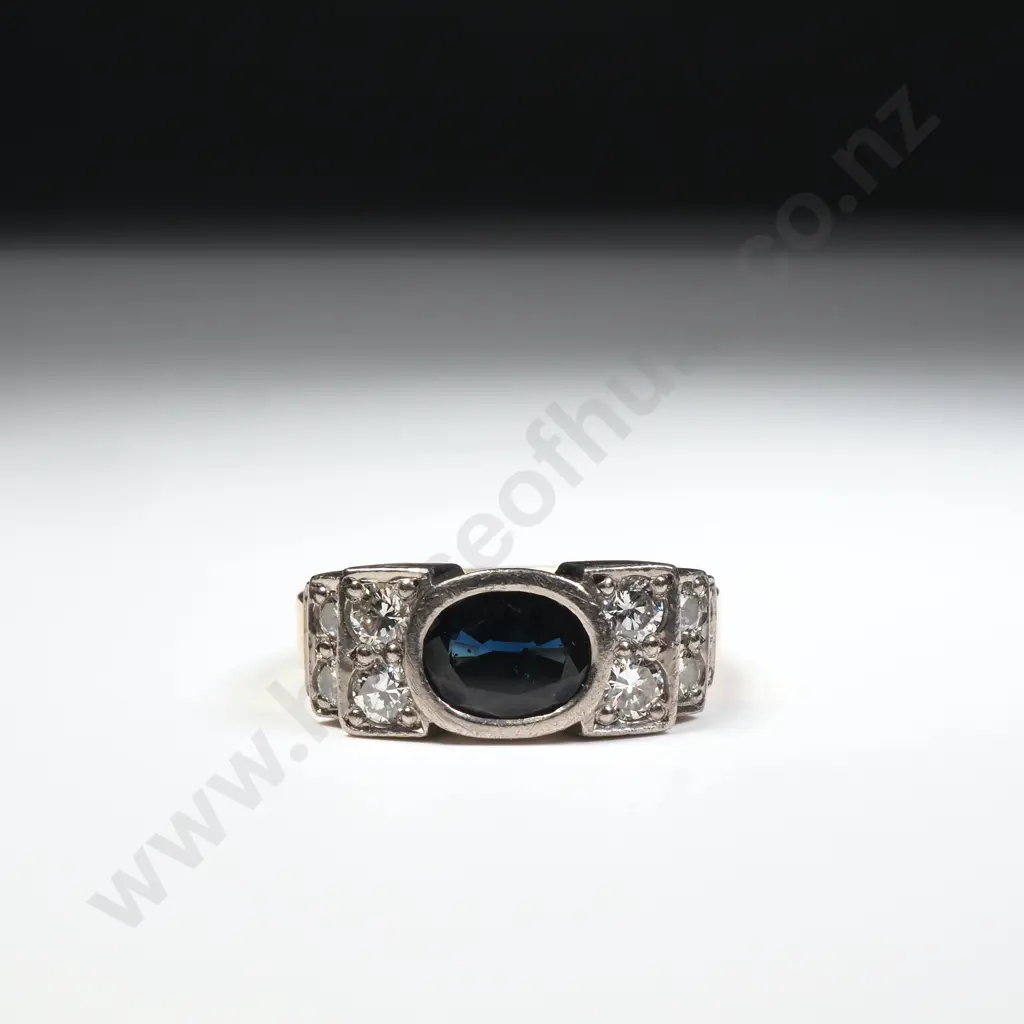 18ct Gold Diamond & Sapphire Ring w Valuation for $10,300 Image 1++