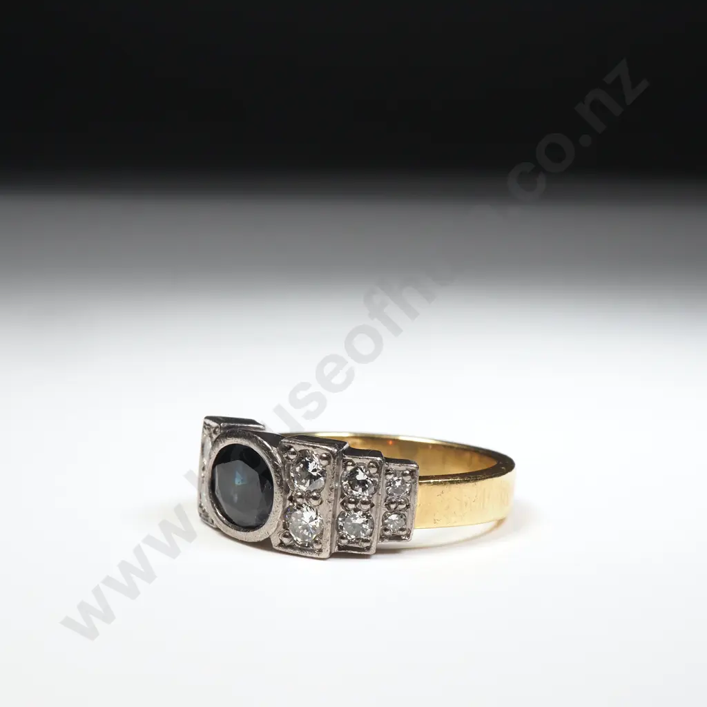 18ct Gold Diamond & Sapphire Ring w Valuation for $10,300 Image 1++