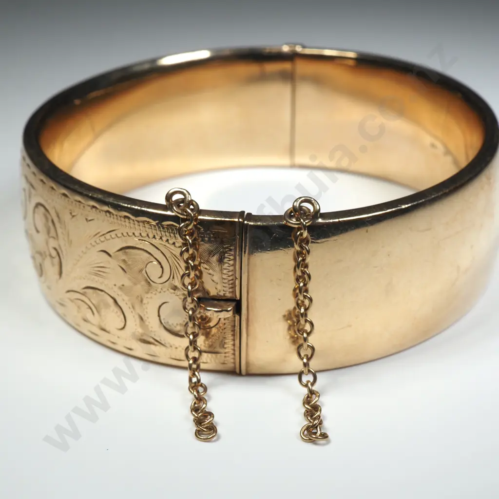 Vintage 9ct Gold Metal Core Snap Bangle Image 1++