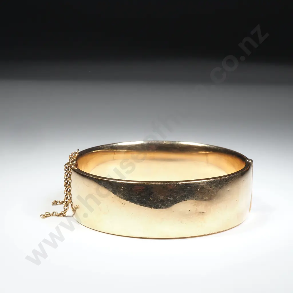 Vintage 9ct Gold Metal Core Snap Bangle Image 1++