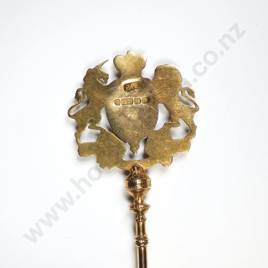 Exceptional Cased 9ct Gold 1902 Coronation Spoon w Impressive Crest on Top Image 1++