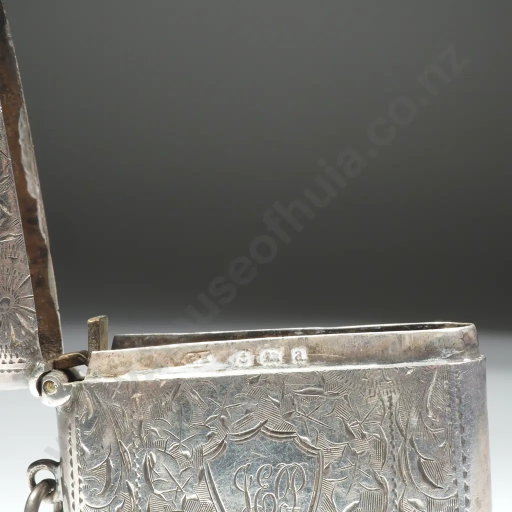 Fancy Engraved Sterling Silver Vesta Case Image 1++