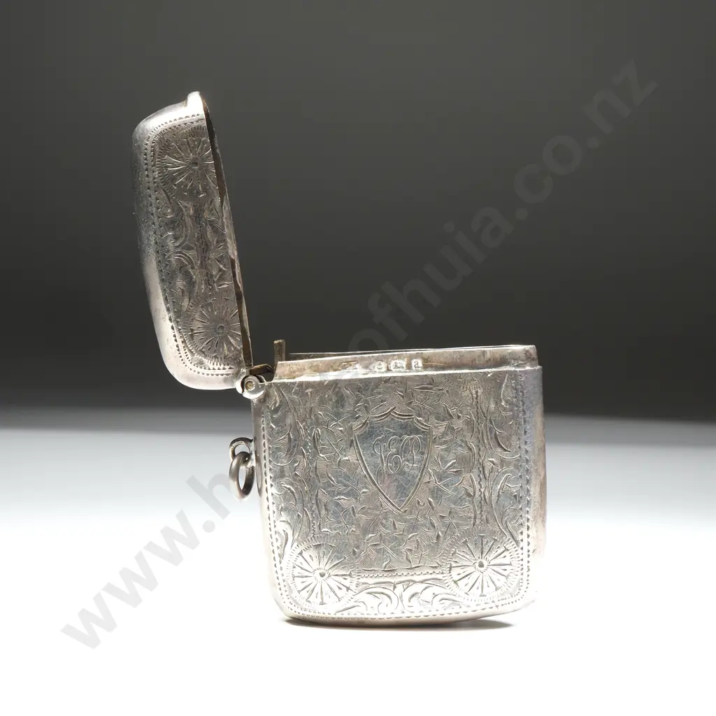 Fancy Engraved Sterling Silver Vesta Case Image 1++