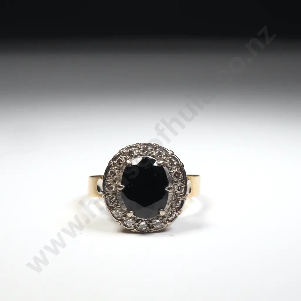 18ct Gold Diamond Sapphire Ring Image 1++