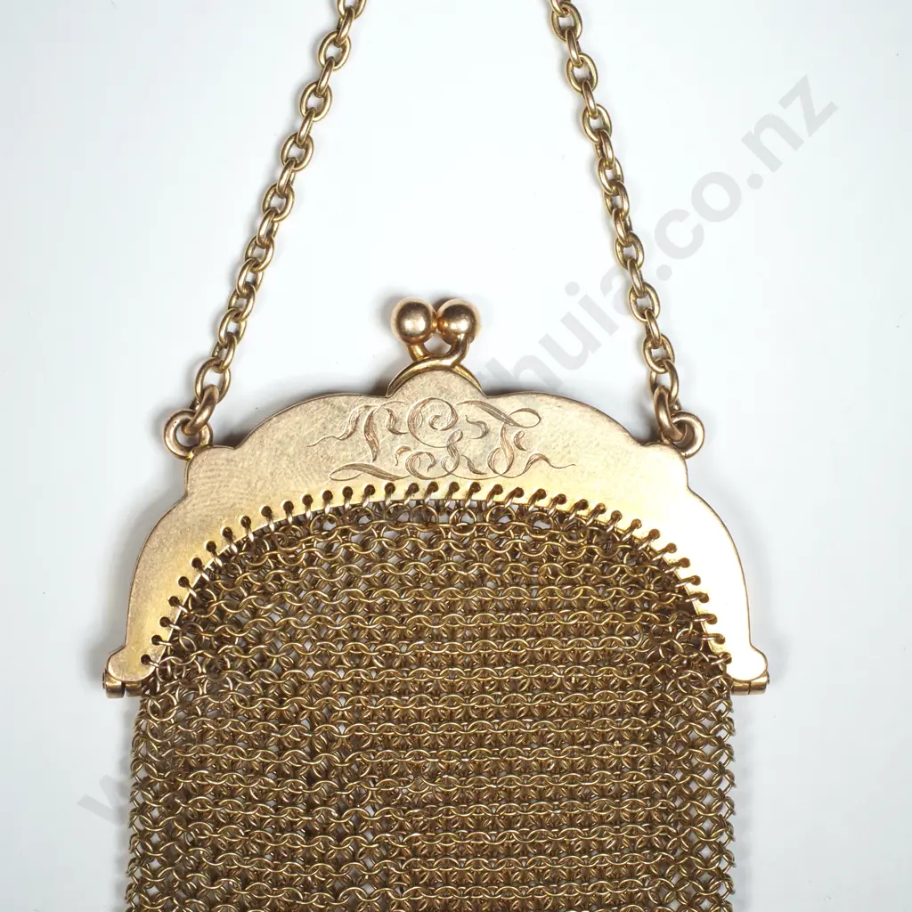 Antique 14ct Gold Mesh Coin Purse Image 1++