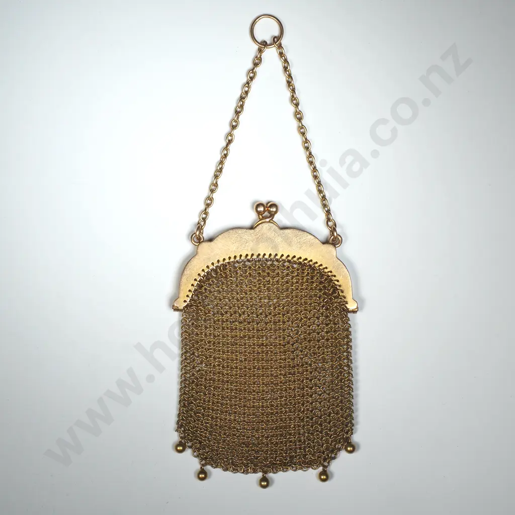 Antique 14ct Gold Mesh Coin Purse Image 1++