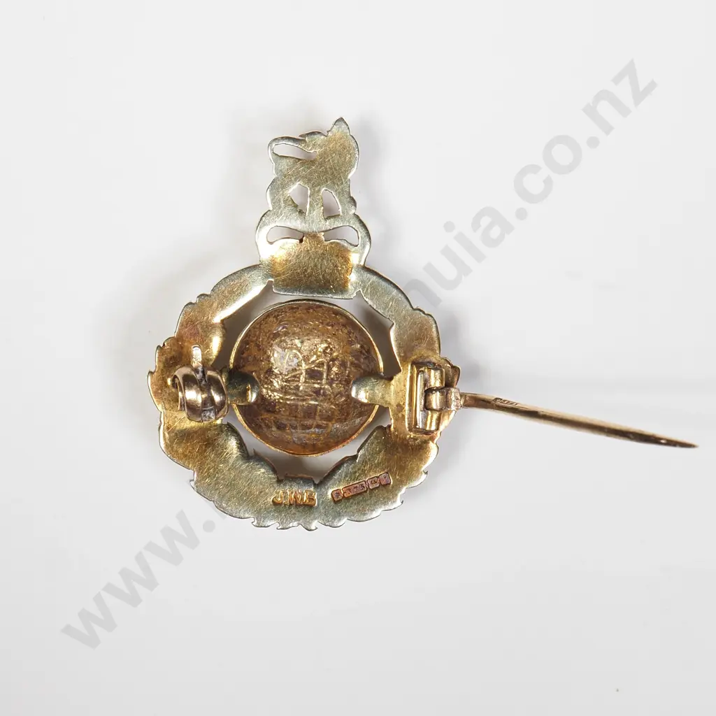 9ct Gold Royal Marines Sweetheart Brooch Image 1++