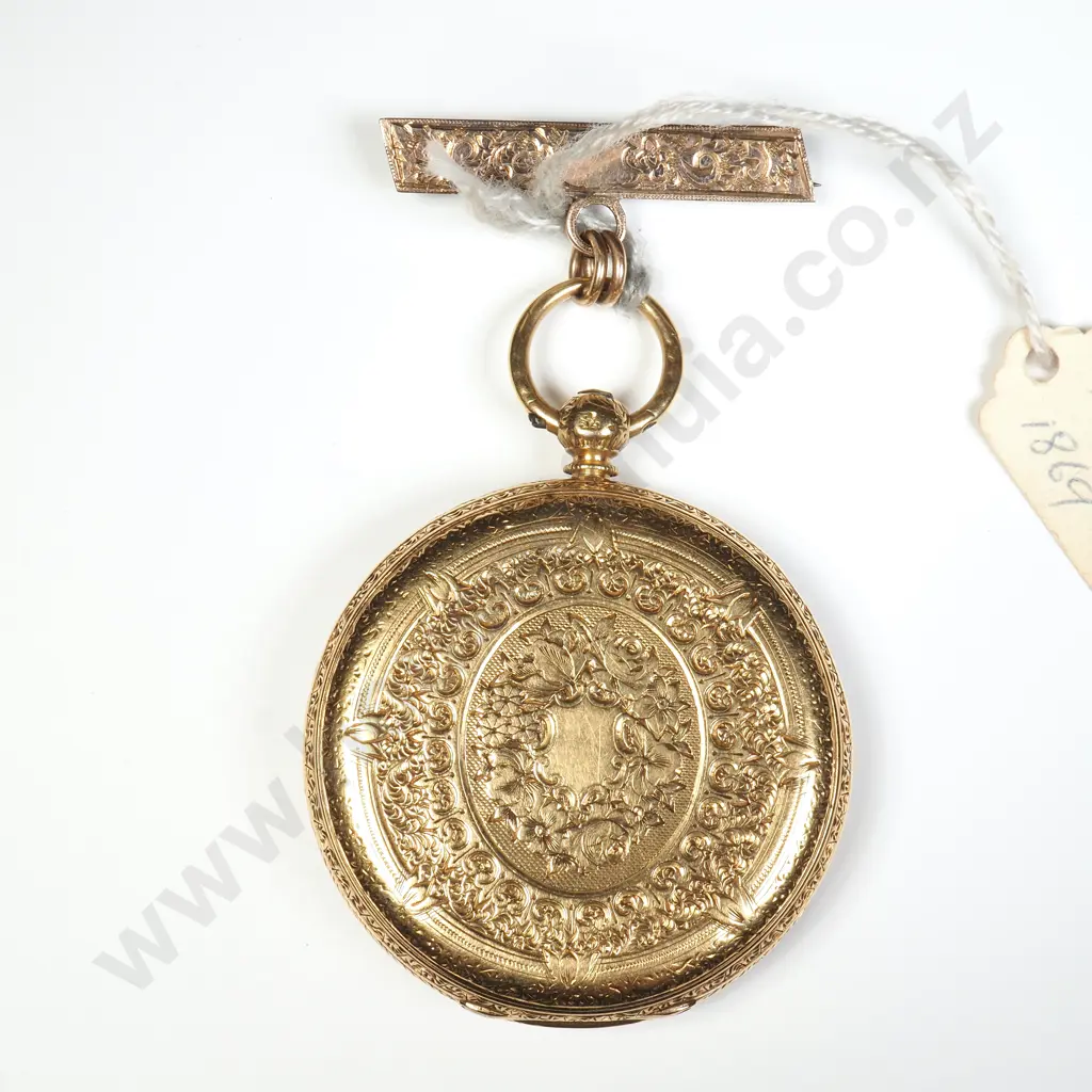 18ct Gold Pocket Watch w English Hallmarks Image 1++